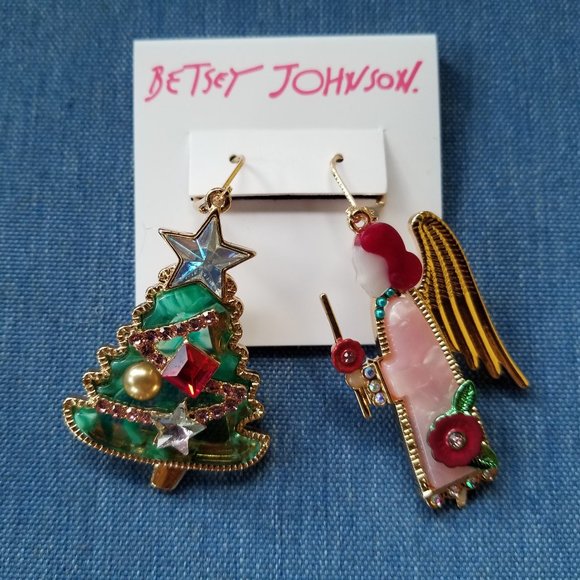 Betsey Johnson Christmas Holiday Mismatched Earrings - NWT - Picture 2 of 5